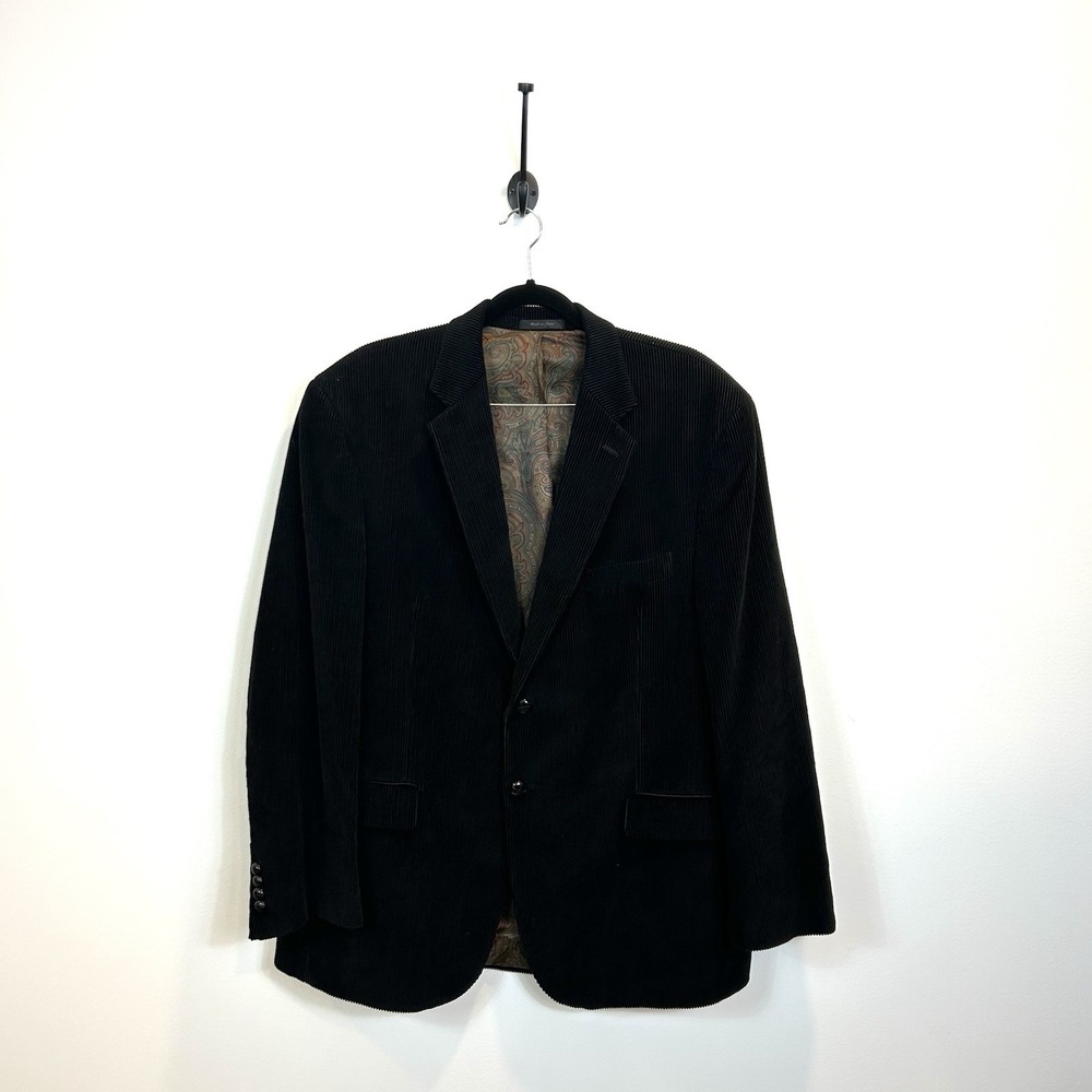 Lauren Ralph Lauren Black Corduroy Blazer Mens Cotton Two Button 46R‎